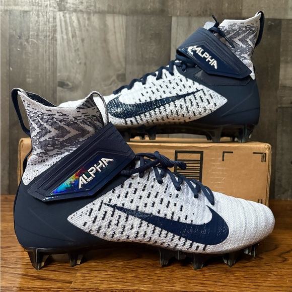 Nike Alpha Menace Elite 2 White Blue Men\'s Football Cleats BV2077-101 Size main image 5